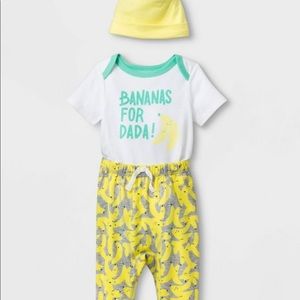 NWY Baby Cat and Jack 3 pc Bananas for Dada sz 24M